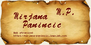Mirjana Paninčić vizit kartica